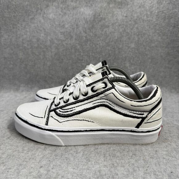 Vans Shoes - Vans Shoes Womens Size 6.5 White Cartoon Sketch Athletic Skateboard Sneakers